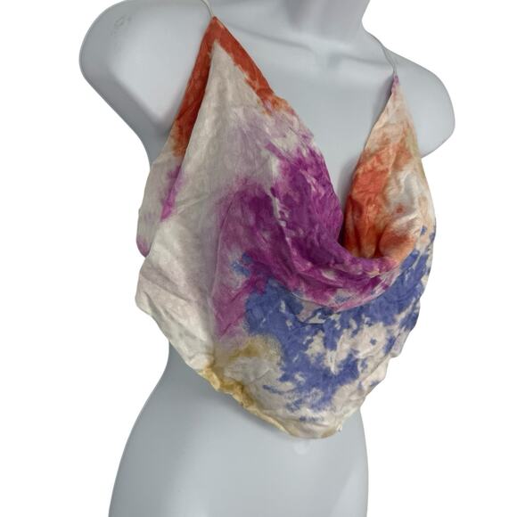 Sky to Moon String Halter Crop Top Women size Large Watercolor NEW - Picture 1 of 14